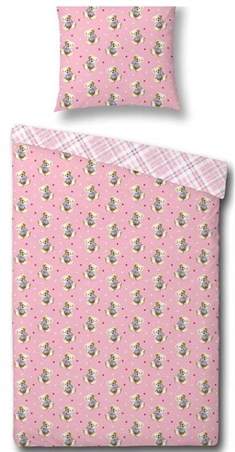 Junior Sengetøj 100x140 cm - Bamse print - 2 i 1 design - 100% bomuld - Essenza Junior sengesæt
